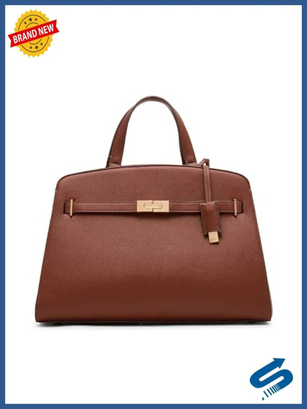 Women's Belted Satchel Handbag with Convertible Strap